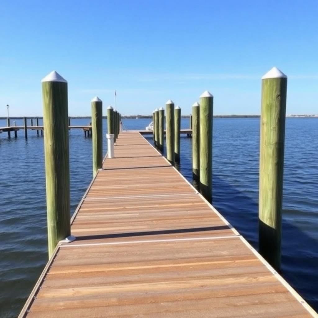 New dock construction on a Suffolk, Virginia riverfront lot